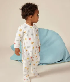 Petit Bateau Schlafanzüge, Strampler*Strampler aus Nicki mit Sternmotiv weiss MARSHMALLOW/weiss MULTICO