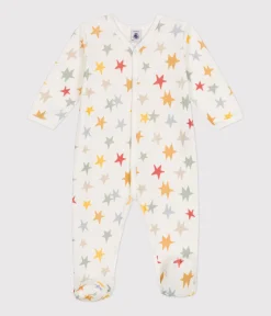 Petit Bateau Schlafanzüge, Strampler*Strampler aus Nicki mit Sternmotiv weiss MARSHMALLOW/weiss MULTICO