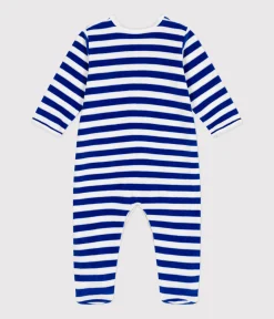 Petit Bateau Schlafanzüge, Strampler*Strampler aus Nicki mit Weihnachtsmotiven blau CALVIN/ MARSHMALLOW