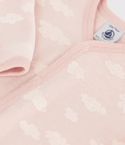 Petit Bateau Schlafanzüge, Strampler*Strampler aus Nicki mit Wolkenmotiv SALINE/ MARSHMALLOW