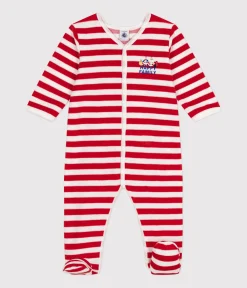 Petit Bateau Schlafanzüge, Strampler*Strampler aus Nicki mit Weihnachtsmotiven ROT AURORA/ MARSHMALLOW