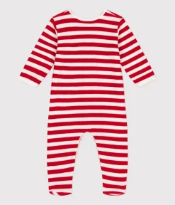 Petit Bateau Schlafanzüge, Strampler*Strampler aus Nicki mit Weihnachtsmotiven ROT AURORA/ MARSHMALLOW