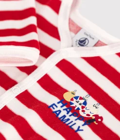 Petit Bateau Schlafanzüge, Strampler*Strampler aus Nicki mit Weihnachtsmotiven ROT AURORA/ MARSHMALLOW