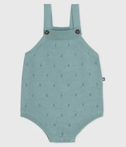 Petit Bateau Sets, Overalls & Latzhosen|Newborn*Strampler aus Zierstrick mit Trägern grün PAUL