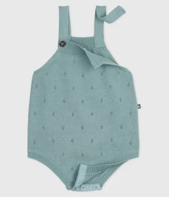 Petit Bateau Sets, Overalls & Latzhosen|Newborn*Strampler aus Zierstrick mit Trägern grün PAUL