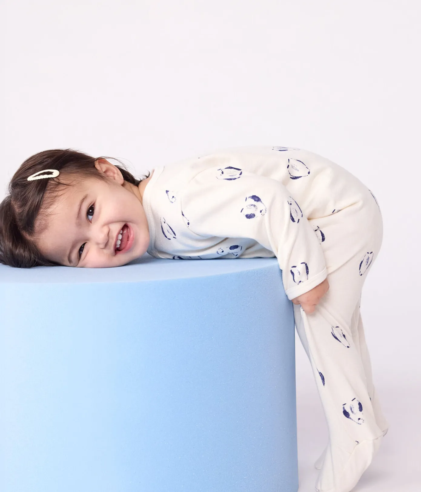 Petit Bateau Schlafanzüge, Strampler*Strampler mit Blütenkragen aus aufgerautem Molton mit Blumenmotiv MILK/ MULTICO
