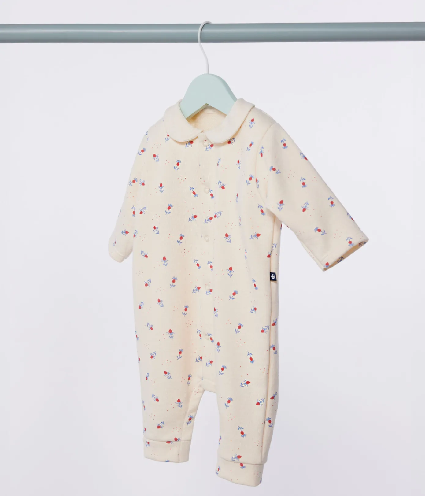 Petit Bateau Sets, Overalls & Latzhosen|Newborn*Strampler mit Kragen aus Baumwolle und Blumenmuster weiss AVALANCHE/ MULTICO