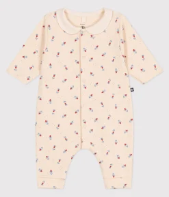 Petit Bateau Sets, Overalls & Latzhosen|Newborn*Strampler mit Kragen aus Baumwolle und Blumenmuster weiss AVALANCHE/ MULTICO