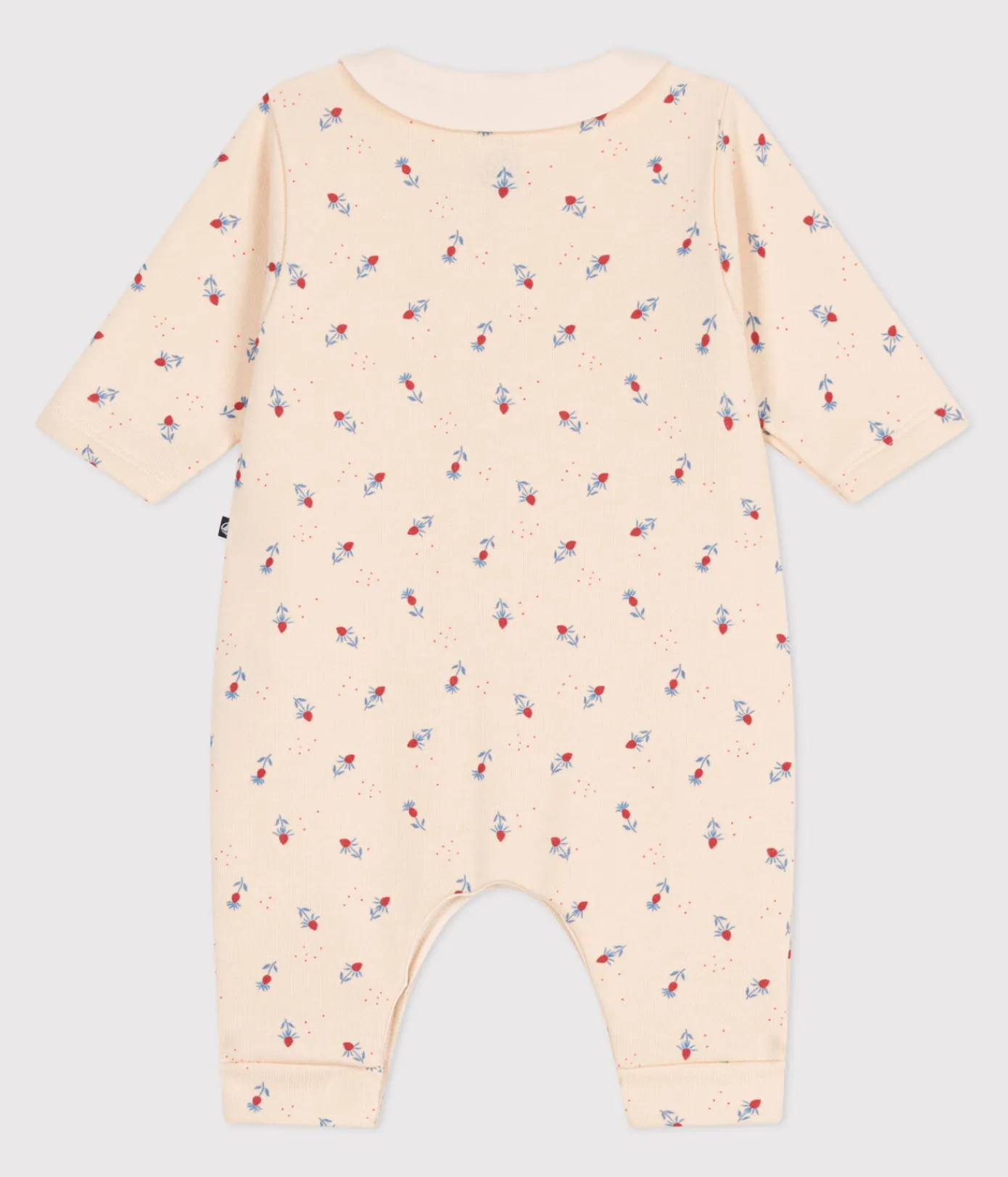 Petit Bateau Sets, Overalls & Latzhosen|Newborn*Strampler mit Kragen aus Baumwolle und Blumenmuster weiss AVALANCHE/ MULTICO