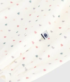 Petit Bateau Schlafanzüge, Strampler|Newborn*Strampler mit Kragen aus Nicki Herzmotiv weiss MARSHMALLOW/weiss MULTICO