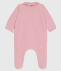 Petit Bateau Schlafanzüge, Strampler|Newborn*Strampler mit Kragen aus einfarbigem Nicki rosa CHARME