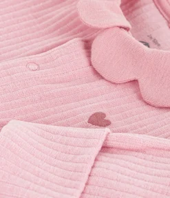 Petit Bateau Schlafanzüge, Strampler|Newborn*Strampler mit Kragen aus einfarbigem Nicki rosa CHARME