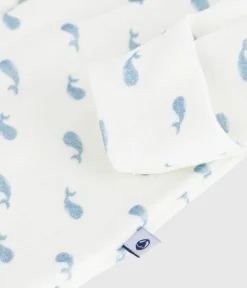 Petit Bateau Schlafanzüge, Strampler|Newborn*Strampler mit Kragen aus Nicki Walmotiv. MARSHMALLOW/ ADRIATIC