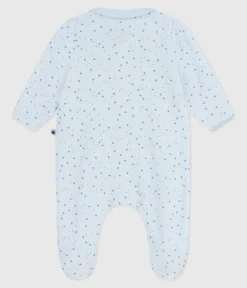 Petit Bateau Schlafanzüge, Strampler|Newborn*Strampler mit Kragen aus bedrucktem Nicki FRAICHEUR/ ADRIATIC