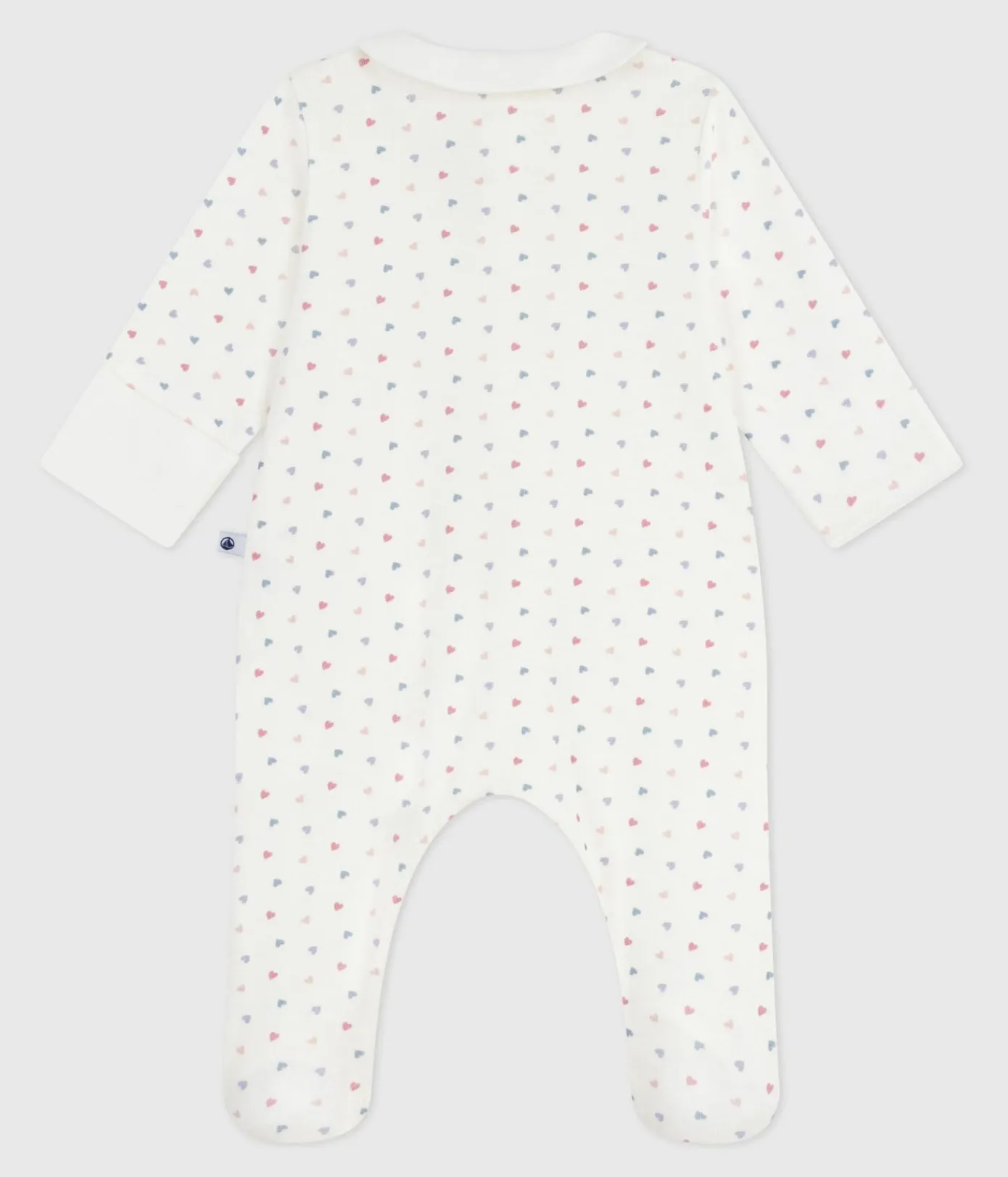 Petit Bateau Schlafanzüge, Strampler|Newborn*Strampler mit Kragen aus Baumwolle Herzmotiv weiss MARSHMALLOW/weiss MULTICO