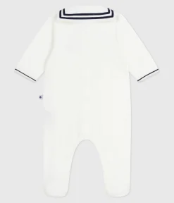 Petit Bateau Schlafanzüge, Strampler|Newborn*Strampler mit Matrosenkragen aus Nicki weiss MARSHMALLOW