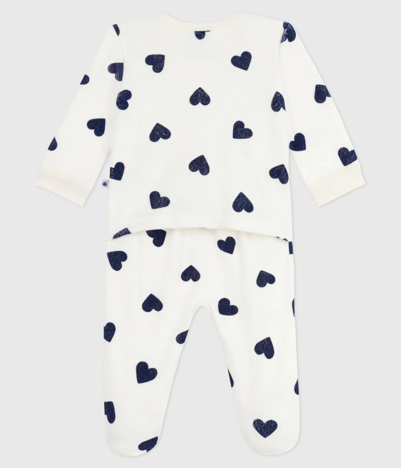 Petit Bateau Schlafanzüge, Strampler*Strampler ohne Druckköpfe aus Baumwolle mit Herzmotiv blau MILK/ SOIR