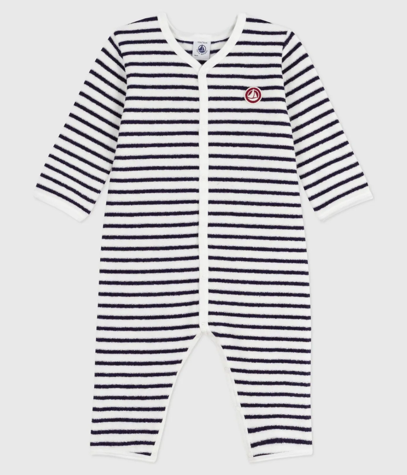 Petit Bateau Schlafanzüge, Strampler*Strampler ohne Füßchen aus Baumwolle mit Streifen blau MILK/ SOIR