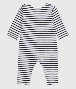Petit Bateau Schlafanzüge, Strampler*Strampler ohne Füßchen aus Baumwolle mit Streifen blau MILK/ SOIR