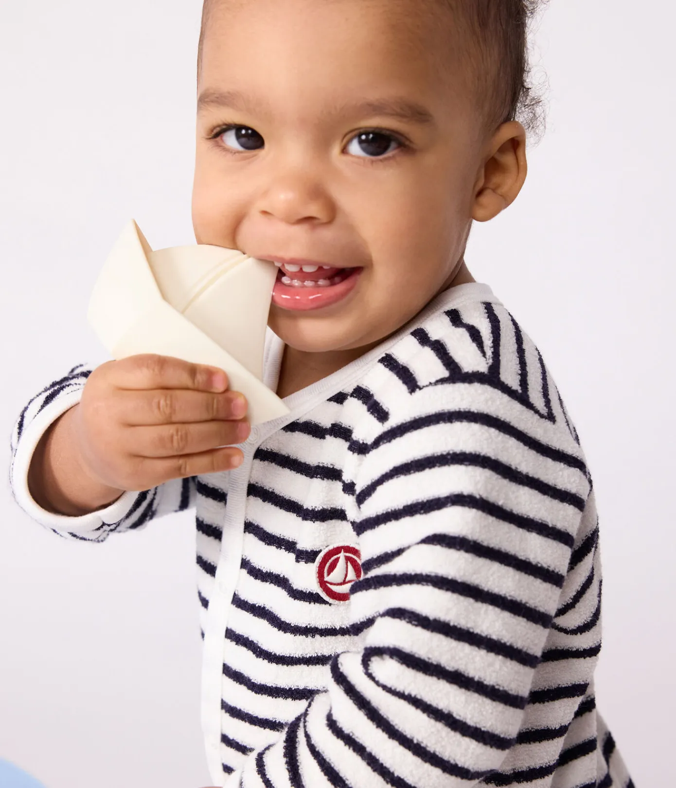 Petit Bateau Schlafanzüge, Strampler*Strampler ohne Füßchen aus Baumwolle mit Streifen blau MILK/ SOIR