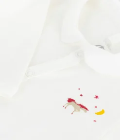 Petit Bateau Schlafanzüge, Strampler|Newborn*Strampler ohne Füßchen aus einfarbiger Baumwolle weiss MARSHMALLOW