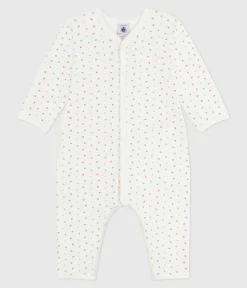 Petit Bateau Schlafanzüge, Strampler*Strampler ohne Füßchen aus bedruckter Baumwolle MARSHMALLOW/ ADRIATIC