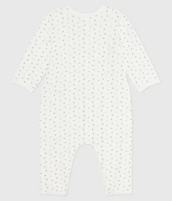 Petit Bateau Schlafanzüge, Strampler*Strampler ohne Füßchen aus bedruckter Baumwolle MARSHMALLOW/ ADRIATIC