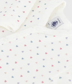 Petit Bateau Schlafanzüge, Strampler*Strampler ohne Füßchen aus bedruckter Baumwolle MARSHMALLOW/ ADRIATIC