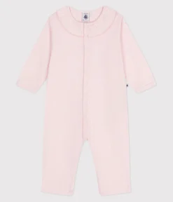 Petit Bateau Schlafanzüge, Strampler*Strampler ohne Füßchen aus Baumwolle mit Bubikragen rosa FLEUR