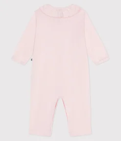 Petit Bateau Schlafanzüge, Strampler*Strampler ohne Füßchen aus Baumwolle mit Bubikragen rosa FLEUR