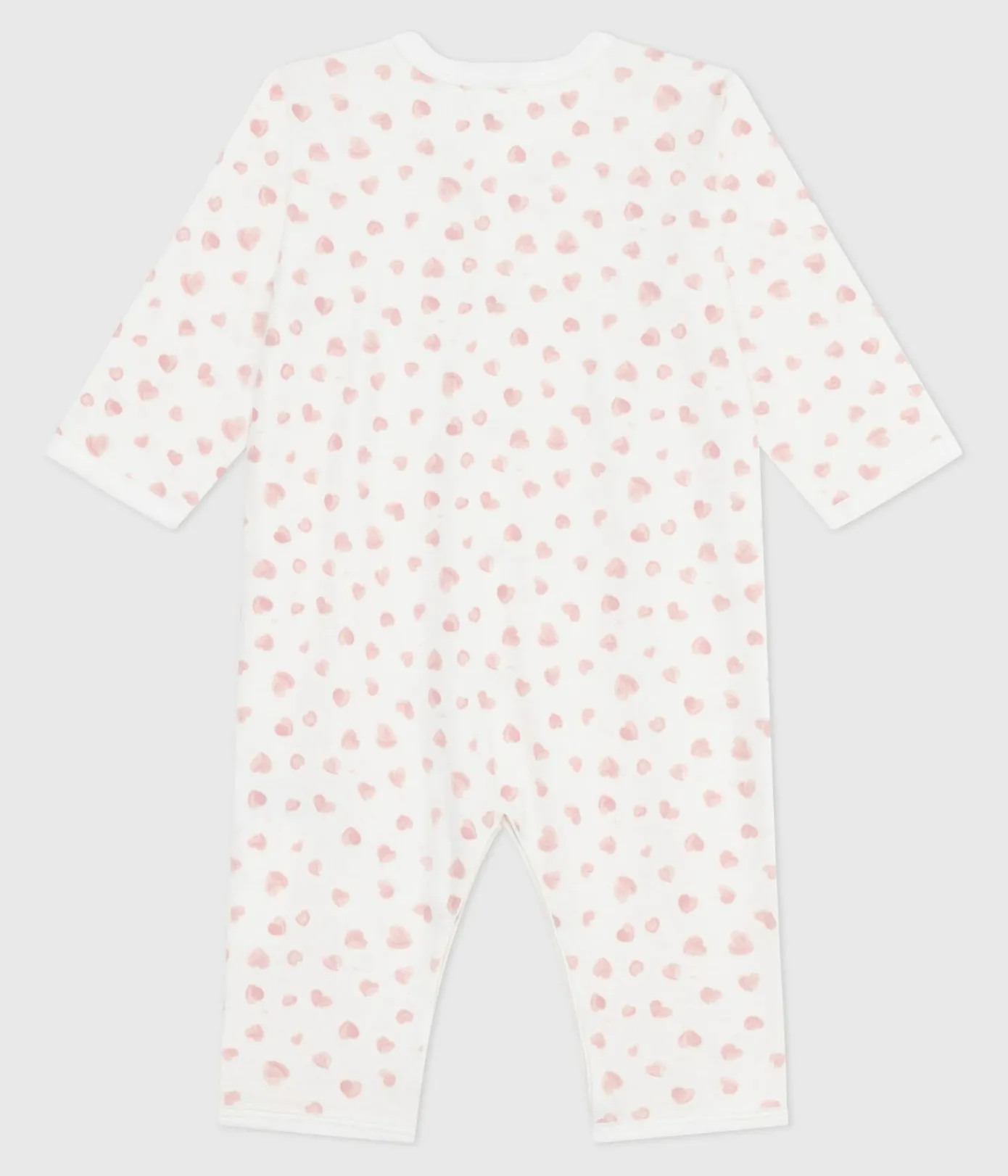 Petit Bateau Schlafanzüge, Strampler*Strampler ohne Füßchen aus bedruckter Baumwolle weiss MARSHMALLOW/rosa CHARME
