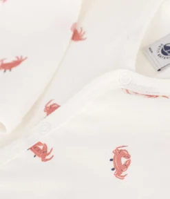 Petit Bateau Schlafanzüge, Strampler*Strampler ohne Füßchen aus Baumwolle mit Krebs-Motiv weiss MARSHMALLOW/weiss MULTICO