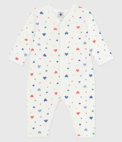 Petit Bateau Schlafanzüge, Strampler*Strampler ohne Füßchen aus bedruckter Baumwolle weiss MARSHMALLOW/weiss MULTICO