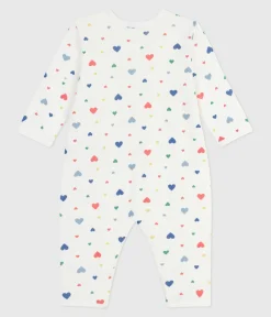 Petit Bateau Schlafanzüge, Strampler*Strampler ohne Füßchen aus bedruckter Baumwolle weiss MARSHMALLOW/weiss MULTICO