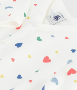 Petit Bateau Schlafanzüge, Strampler*Strampler ohne Füßchen aus bedruckter Baumwolle weiss MARSHMALLOW/weiss MULTICO
