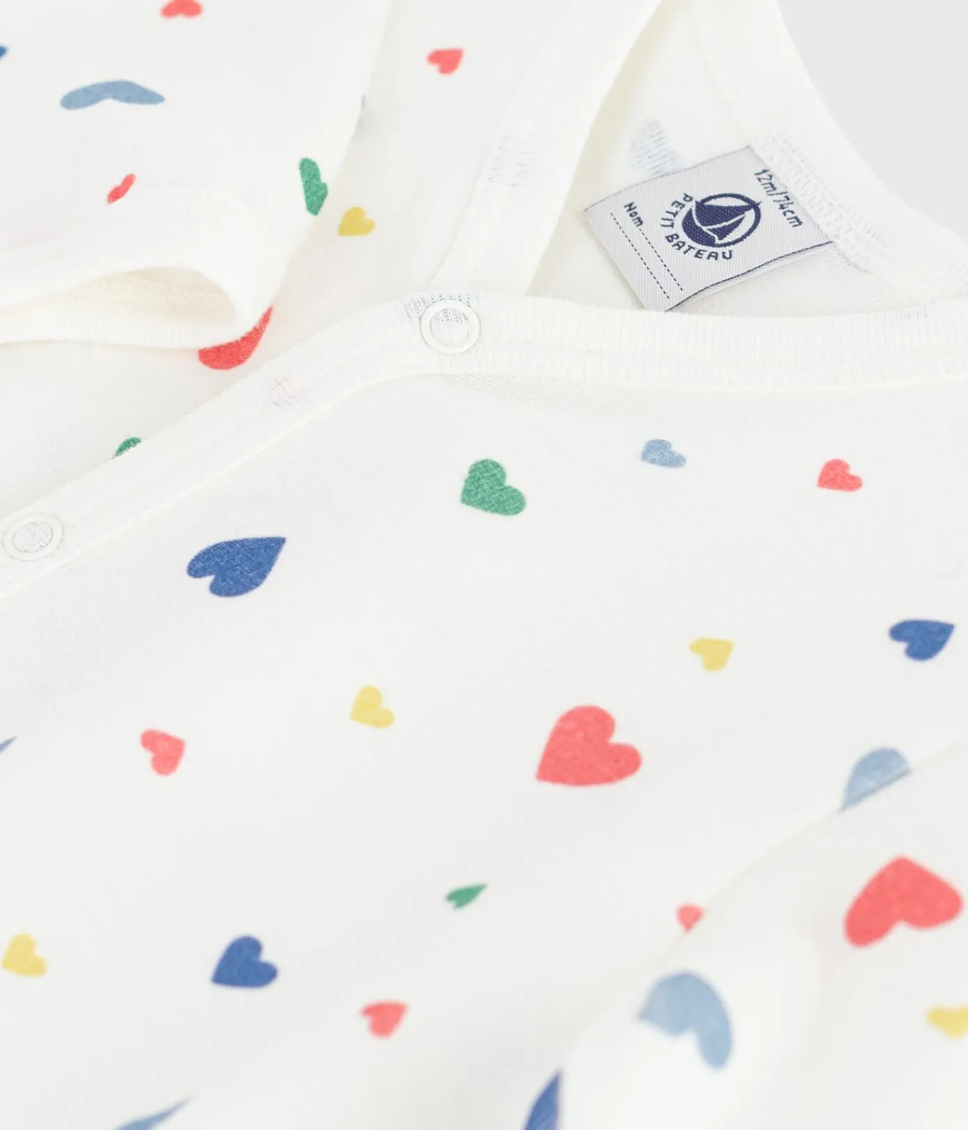 Petit Bateau Schlafanzüge, Strampler*Strampler ohne Füßchen aus bedruckter Baumwolle weiss MARSHMALLOW/weiss MULTICO