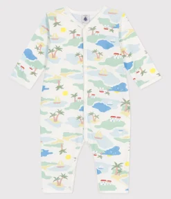 Petit Bateau Schlafanzüge, Strampler*Strampler ohne Füßchen aus bedruckter Baumwolle weiss MARSHMALLOW/weiss MULTICO