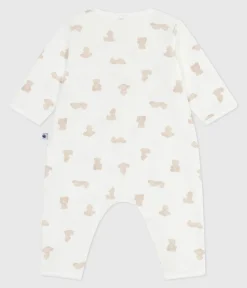 Petit Bateau Schlafanzüge, Strampler|Newborn*Strampler ohne Füßchen aus Baumwolle mit Bärmotiv MARSHMALLOW/ BRUN