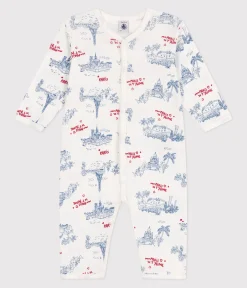 Petit Bateau Schlafanzüge, Strampler*Strampler ohne Füßchen aus Baumwolle Paris-Motiv weiss MARSHMALLOW/weiss MULTICO