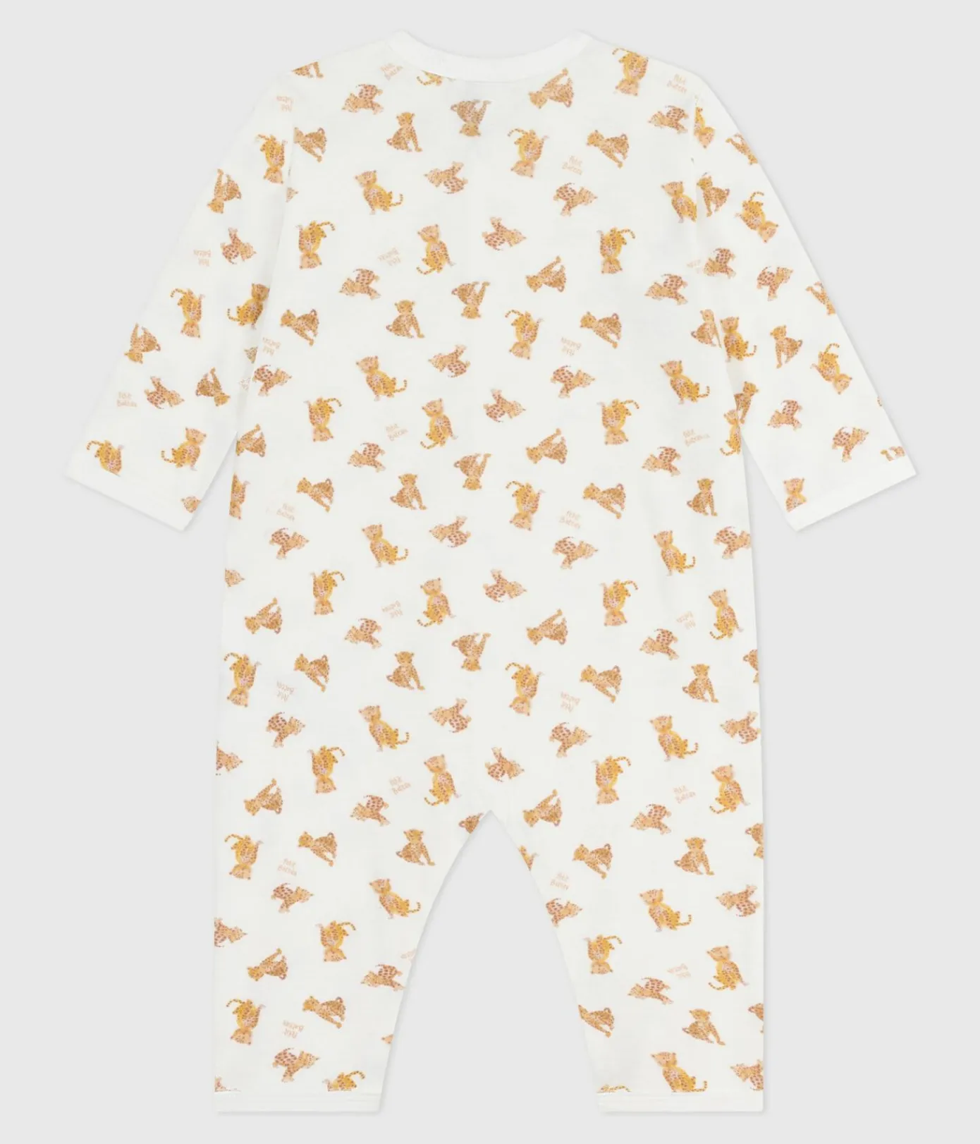 Petit Bateau Schlafanzüge, Strampler*Strampler ohne Füßchen aus bedruckter Baumwolle MARSHMALLOW/ CAJOU