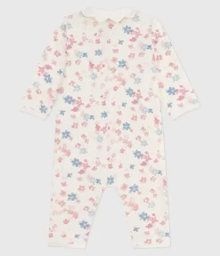 Petit Bateau Schlafanzüge, Strampler*Strampler ohne Füßchen aus bedruckter Baumwolle MILK/ MULTICO