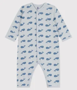 Petit Bateau Schlafanzüge, Strampler*Strampler ohne Füßchen aus bedruckter Baumwolle CO2/ ADRIATIC