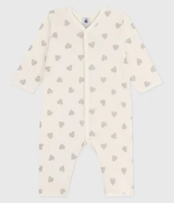 Petit Bateau Schlafanzüge, Strampler*Strampler ohne Füßchen aus bedruckter Baumwolle naturfarben MILK/ ARGENT