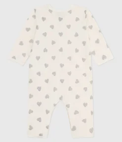 Petit Bateau Schlafanzüge, Strampler*Strampler ohne Füßchen aus bedruckter Baumwolle naturfarben MILK/ ARGENT