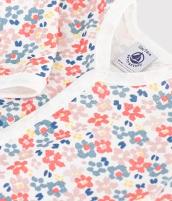 Petit Bateau Schlafanzüge, Strampler*Strampler ohne Füßchen aus bedruckter Baumwolle weiss MARSHMALLOW/weiss MULTICO