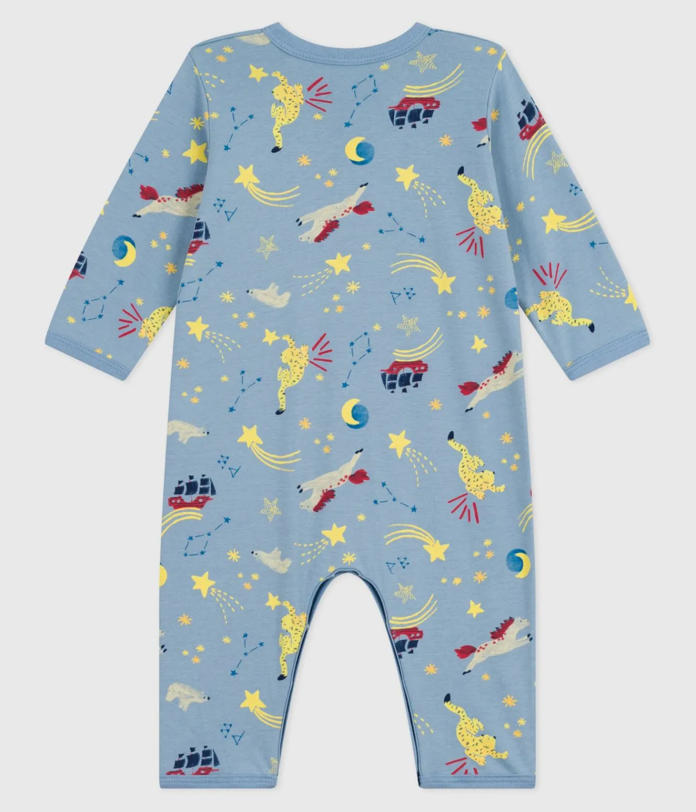 Petit Bateau Schlafanzüge, Strampler*Strampler ohne Füßchen aus bedruckter Baumwolle blau ADRIATIC/ MULTICO
