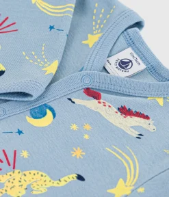 Petit Bateau Schlafanzüge, Strampler*Strampler ohne Füßchen aus bedruckter Baumwolle blau ADRIATIC/ MULTICO