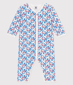 Petit Bateau Schlafanzüge, Strampler*Strampler ohne Füsschen aus Baumwolle mit Blumenmotiv weiss MARSHMALLOW/weiss MULTICO