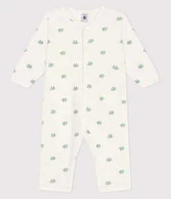 Petit Bateau Schlafanzüge, Strampler*Strampler ohne Füsschen aus Baumwolle mit Fröschen weiss MARSHMALLOW/weiss MULTICO