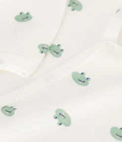 Petit Bateau Schlafanzüge, Strampler*Strampler ohne Füsschen aus Baumwolle mit Fröschen weiss MARSHMALLOW/weiss MULTICO